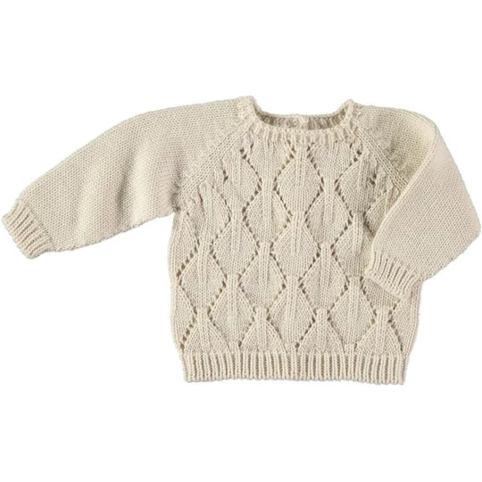 Arian Cotton Knit Sweater in Cream