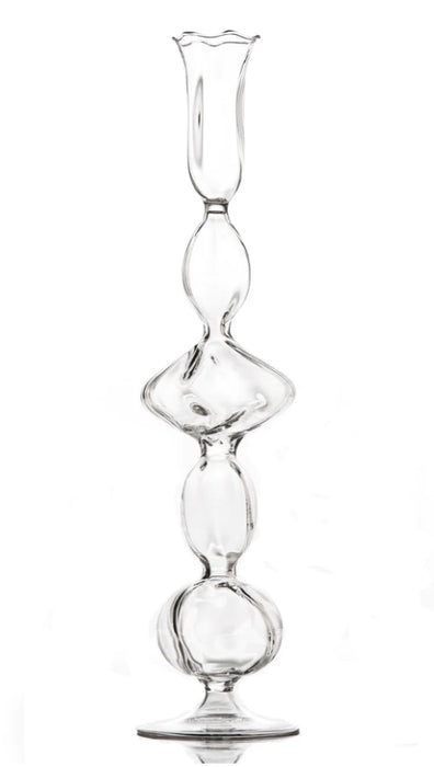 Clear Hand Blown Candle Sticks