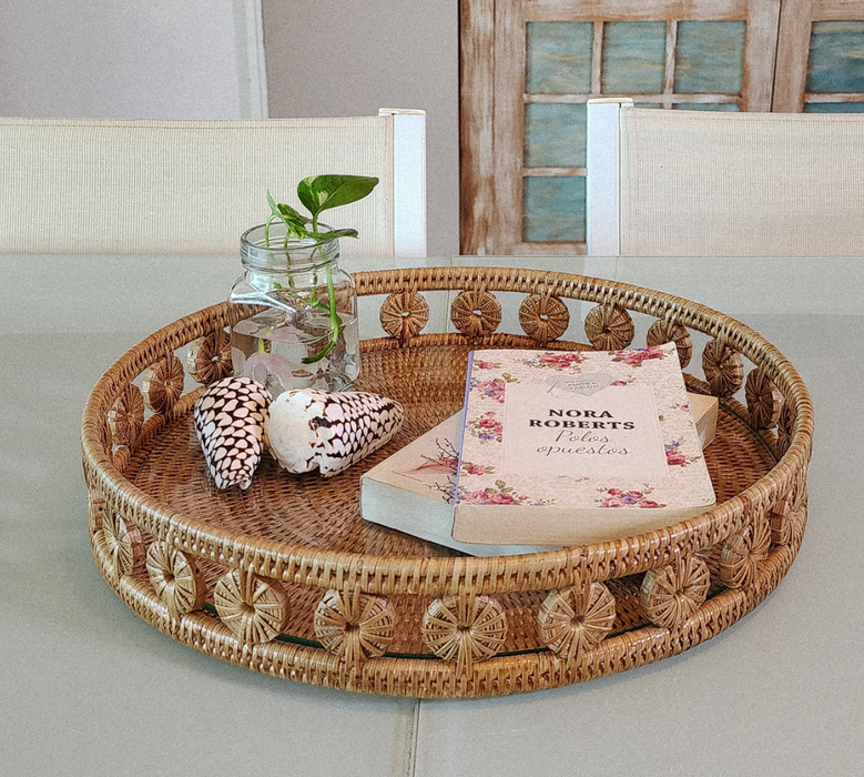 16" Rattan Inna Round Tray