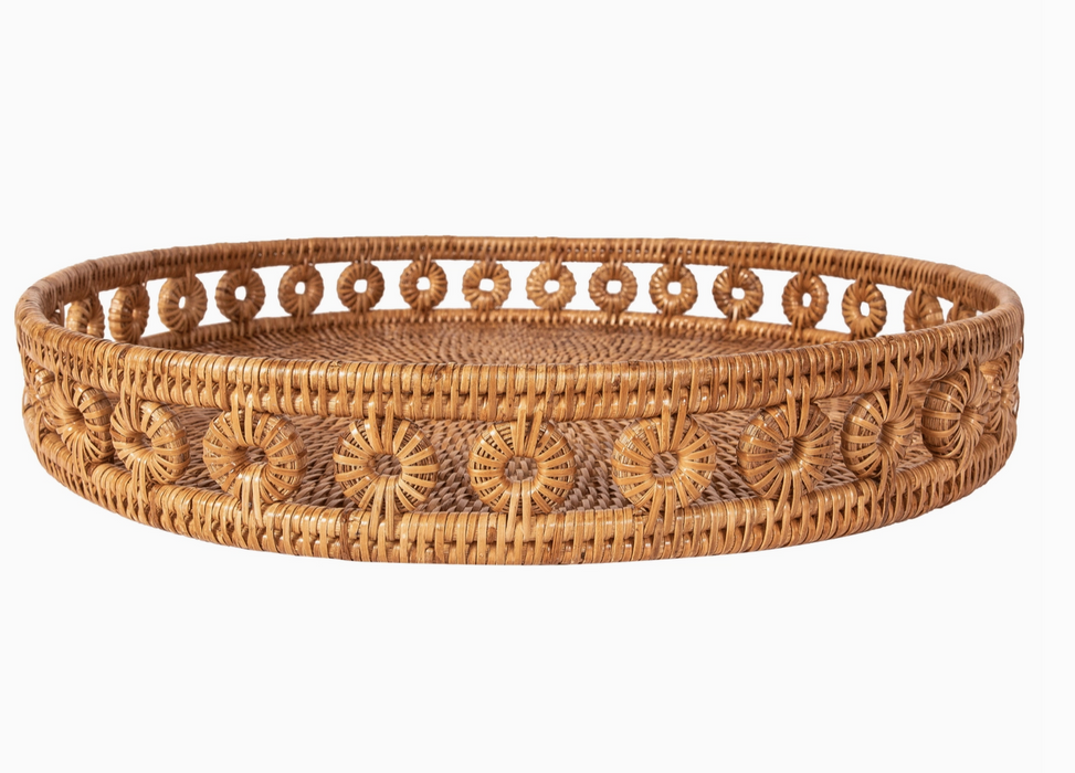 16" Rattan Inna Round Tray