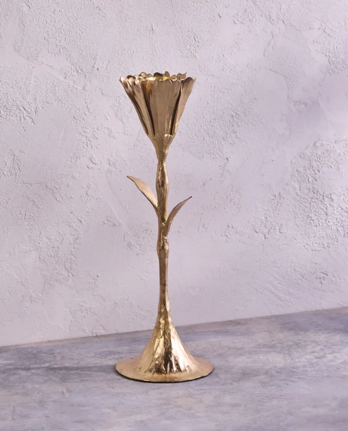 Gold Floral Candle Holders