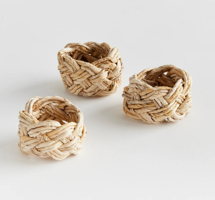 Abaca Braided Napkin Ring Set/4