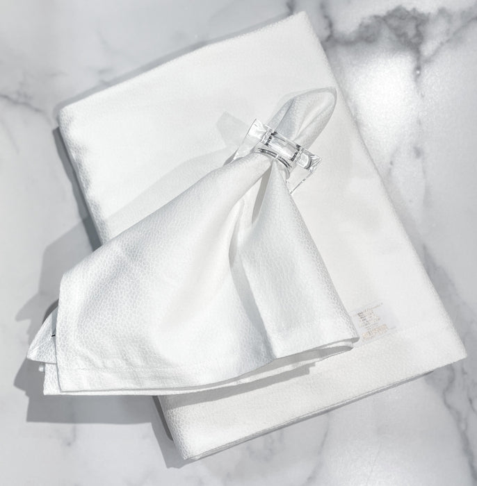 Galuchat Damask White Tablecloth