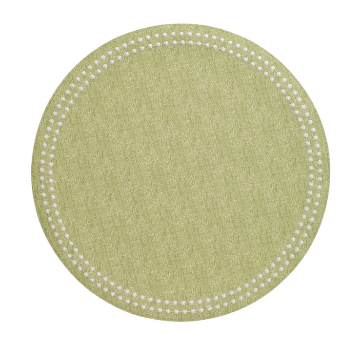 Pearls Embroidered Round Placemat